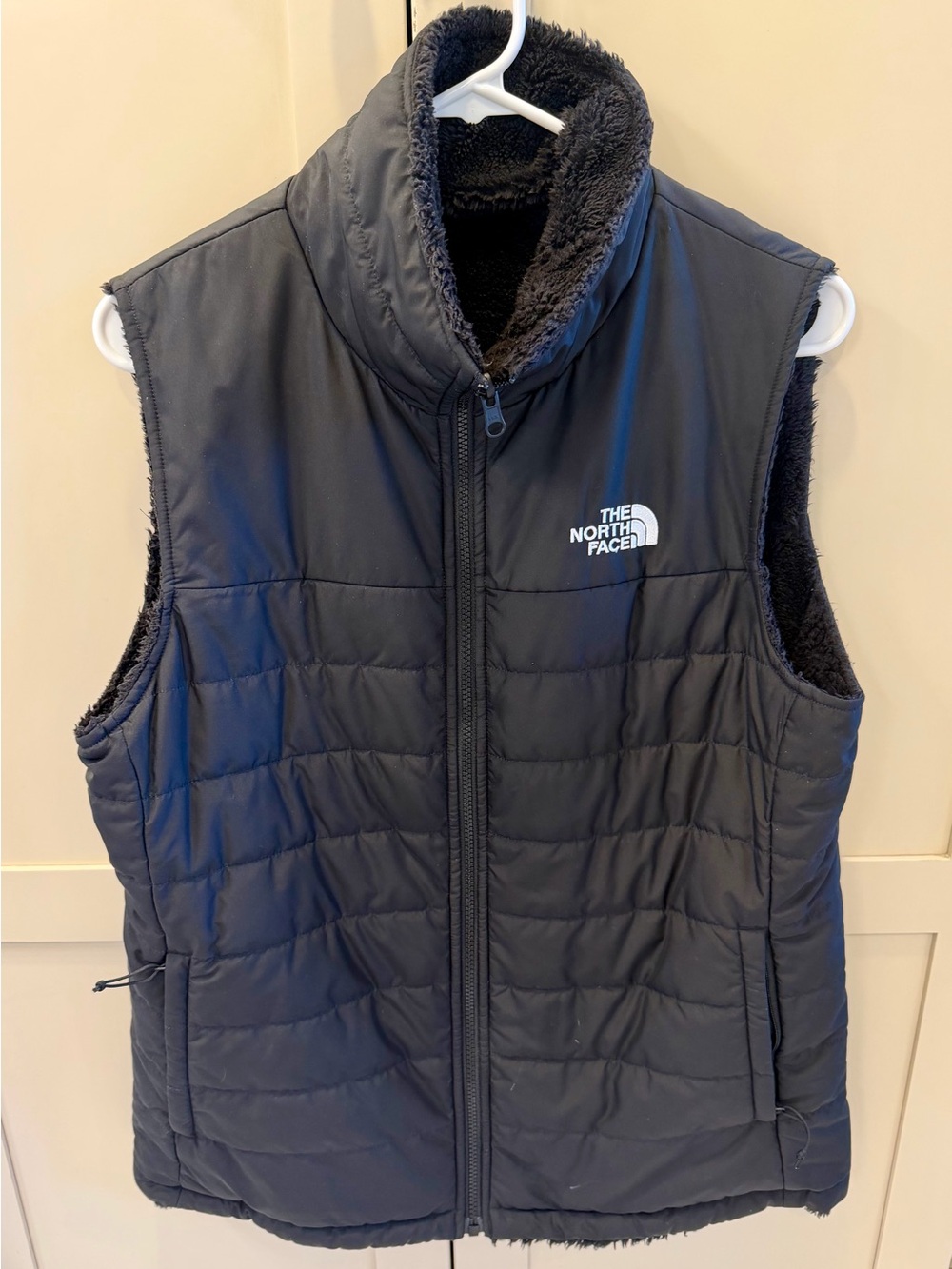 The North Face Black Quilted Fleece-Lined Vest - reversible